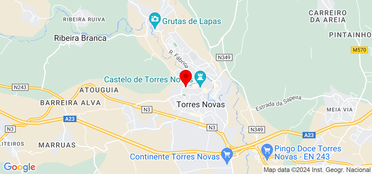 R&uacute;bia Sanches - Santarém - Torres Novas - Mapa