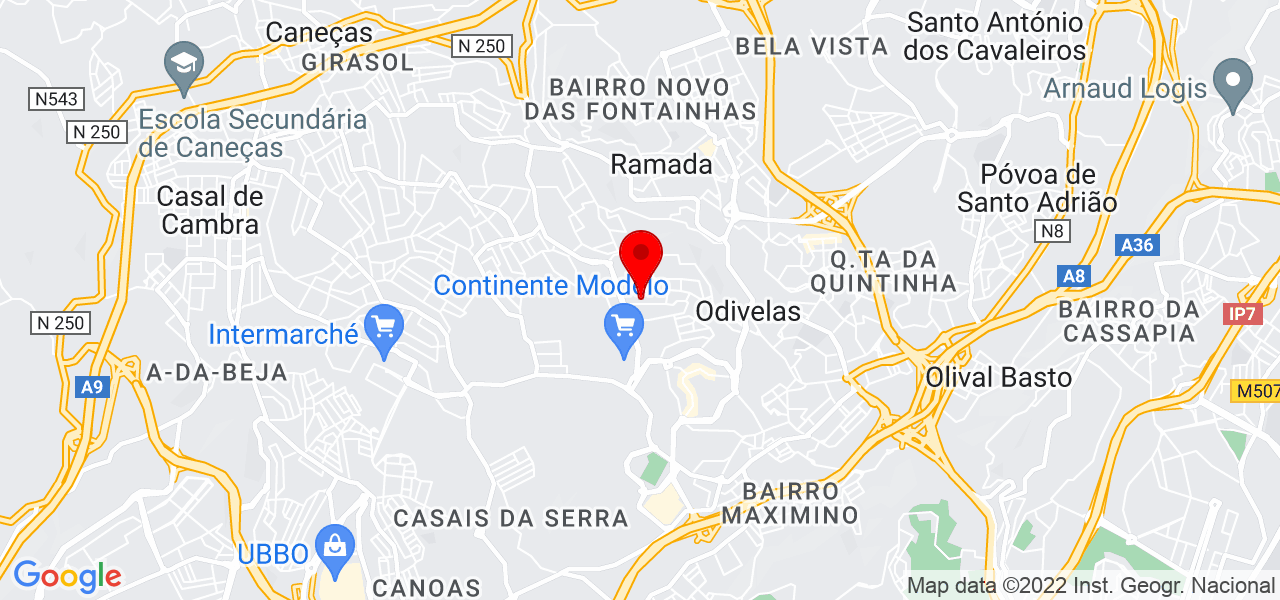F&aacute;tima Batista - Lisboa - Odivelas - Mapa