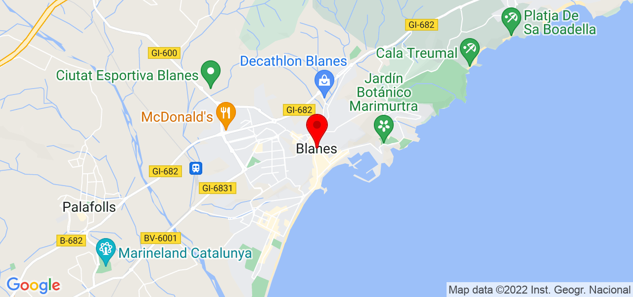 Diana Vel&aacute;squez G&oacute;mez - Cataluña - Blanes - Mapa