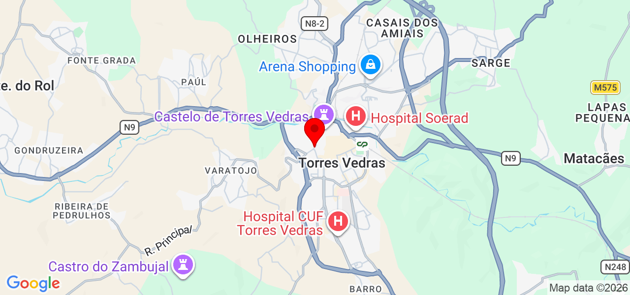 Sarreira Fortunato Constru&ccedil;&otilde;es - Lisboa - Torres Vedras - Mapa