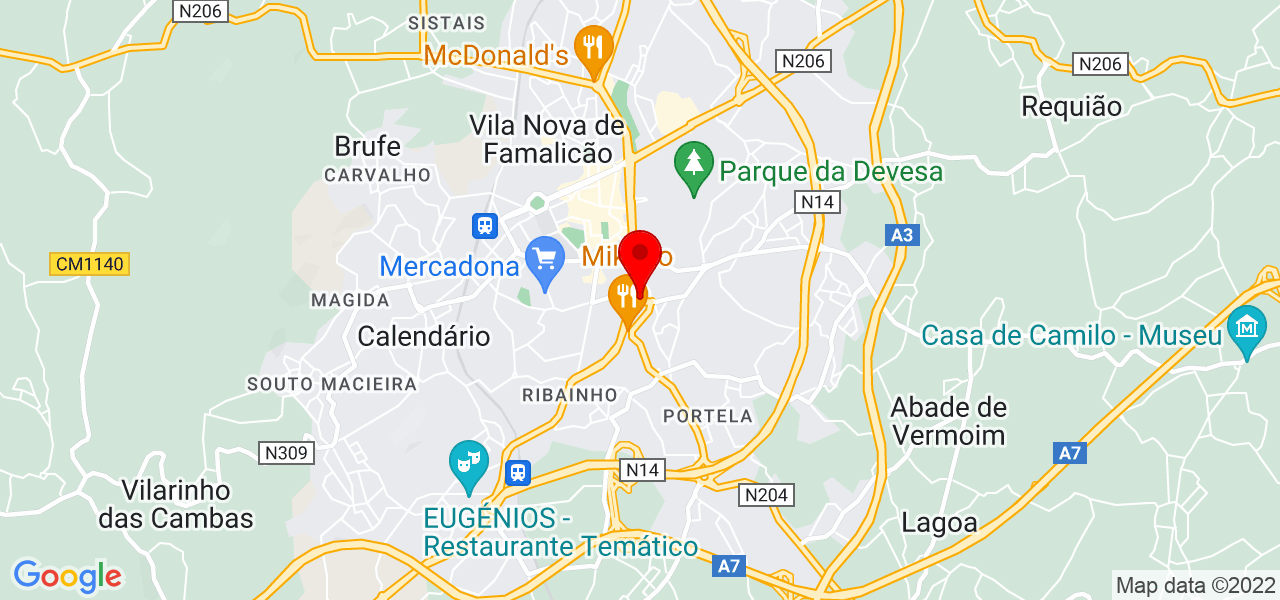 C&aacute;tia Moreira - Braga - Vila Nova de Famalicão - Mapa