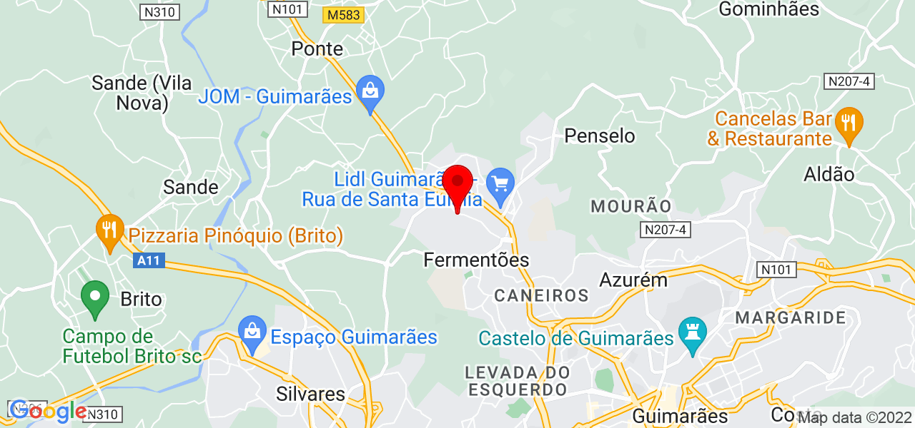 Jo&atilde;o Rosa - Braga - Guimarães - Mapa