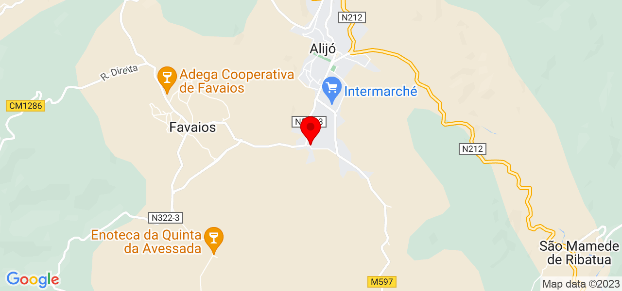 F&aacute;tima Pinto - Vila Real - Alijó - Mapa