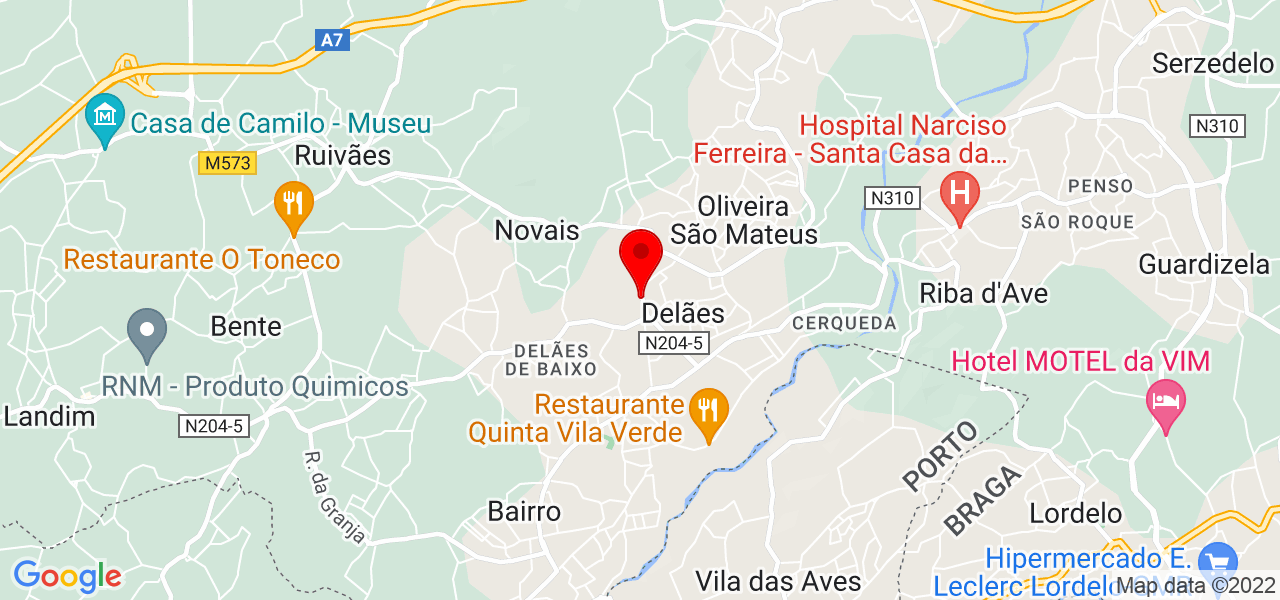 Catarina - Braga - Vila Nova de Famalicão - Mapa