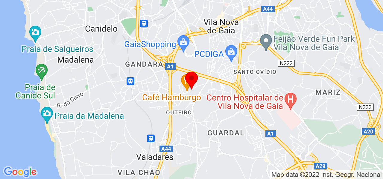&Acirc;ngelo Porto - Porto - Vila Nova de Gaia - Mapa