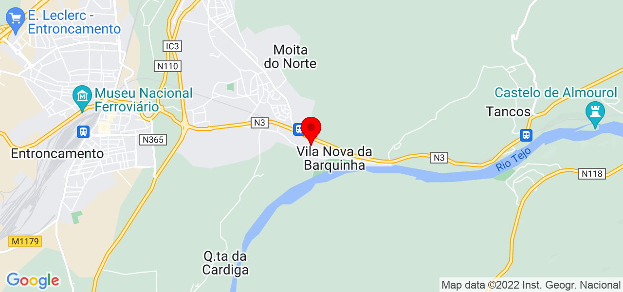 Cl&aacute;udio - Santarém - Vila Nova da Barquinha - Mapa