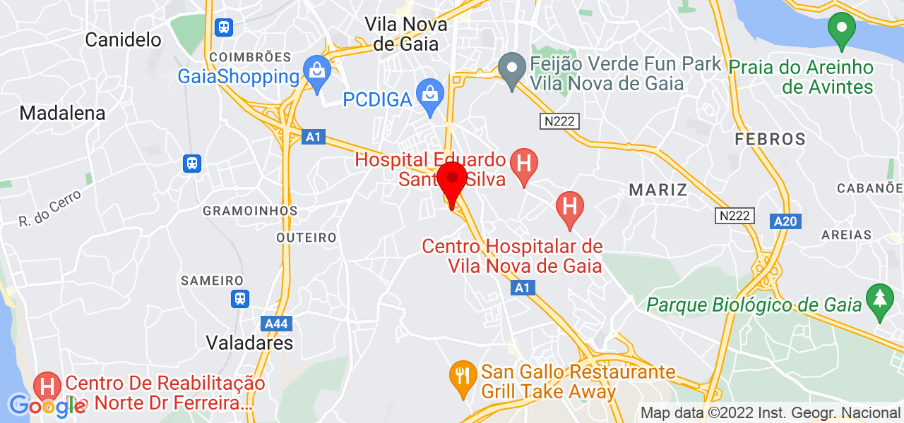 N&aacute;dia Pereira - Porto - Vila Nova de Gaia - Mapa