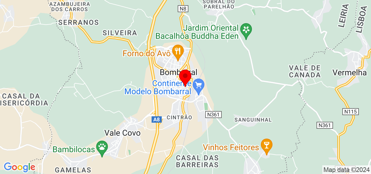 A &amp; N Servi&ccedil;os de Limpezas - Leiria - Bombarral - Mapa