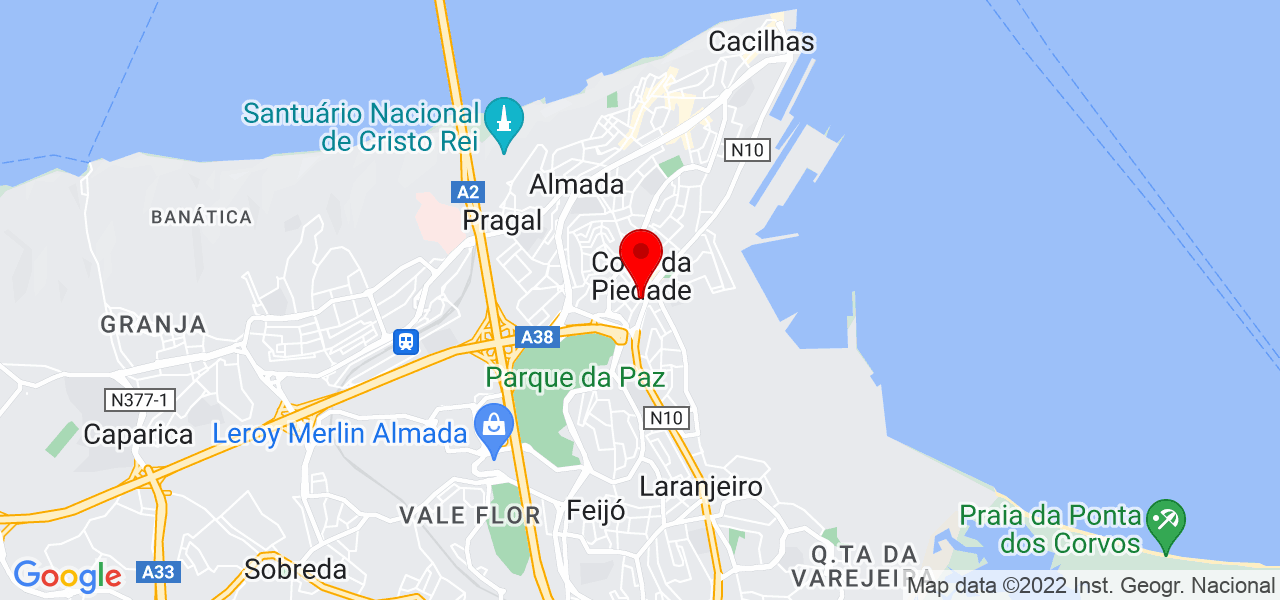 T&acirc;nia Palma - Setúbal - Almada - Mapa
