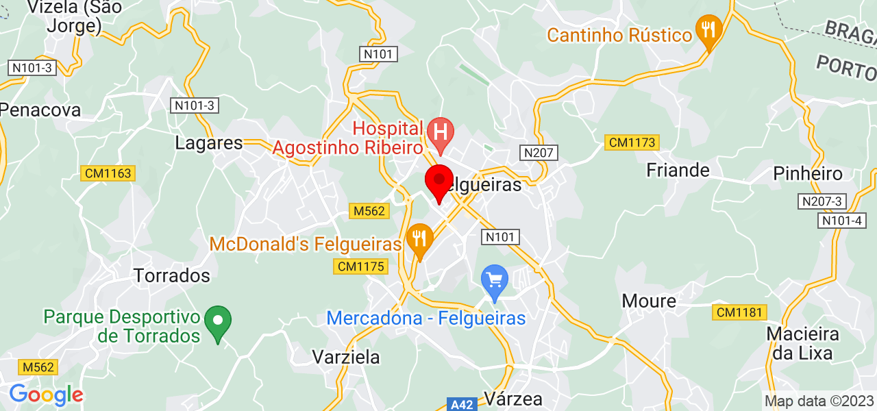 Beatriz Ribeiro - Porto - Felgueiras - Mapa