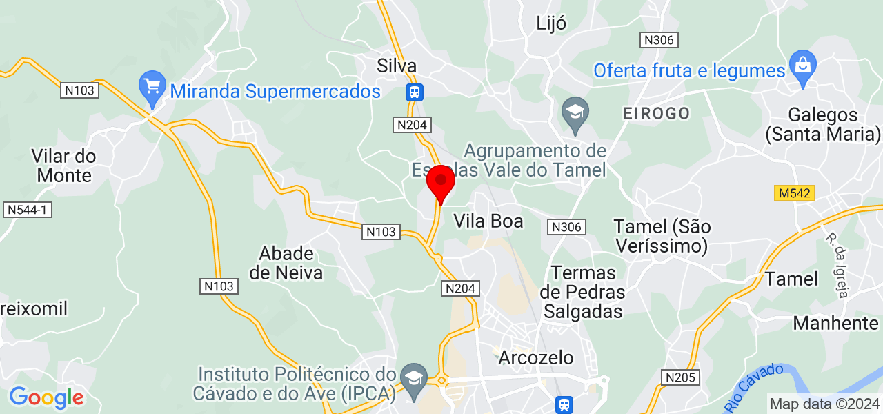 Ana Prestes - Braga - Barcelos - Map