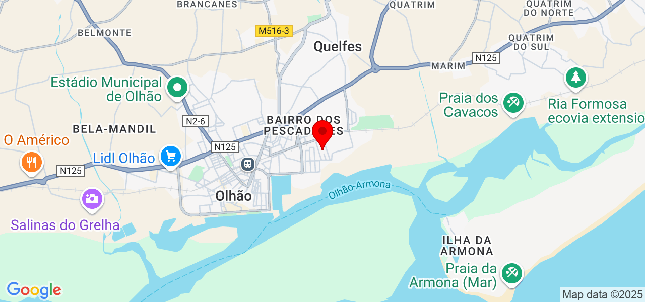 Bricolas - Faro - Olhão - Karte