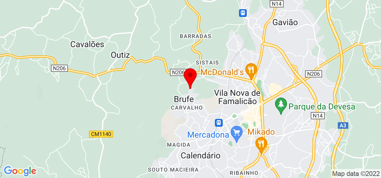 João Sousa - Braga - Vila Nova de Famalicão - Map