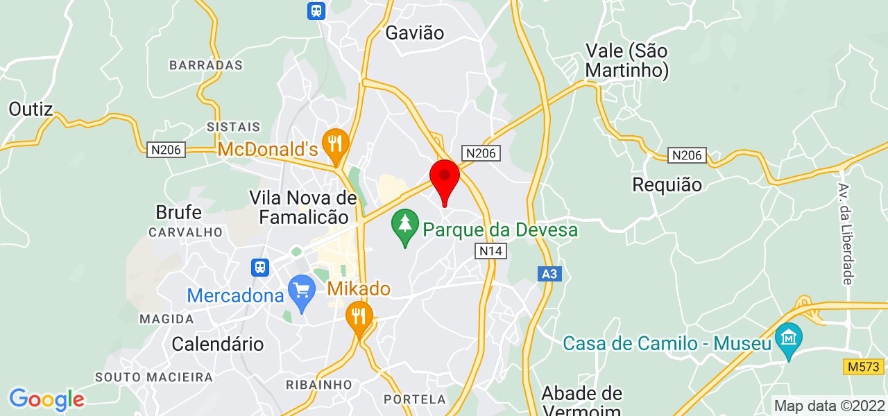 Jo&atilde;o Lima - Braga - Vila Nova de Famalicão - Mapa