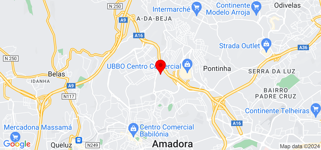 Vit&oacute;ria Ara&uacute;jo - Lisboa - Amadora - Mapa