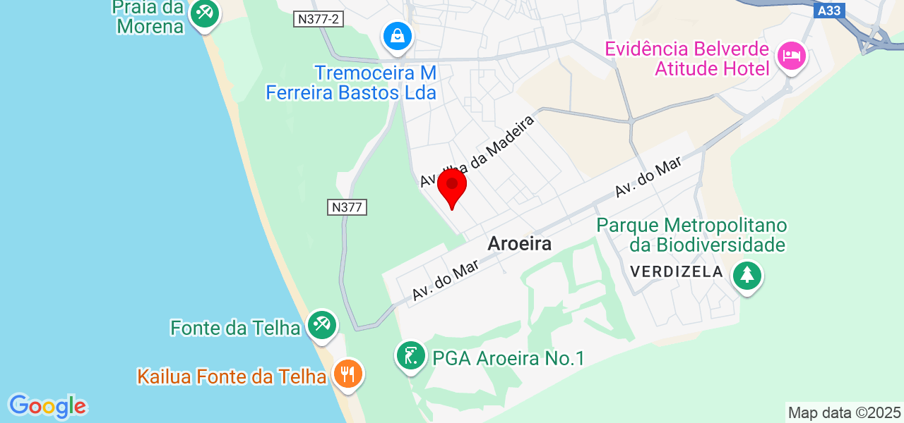 Avance Construção de Piscinas - Setúbal - Almada - Mapa