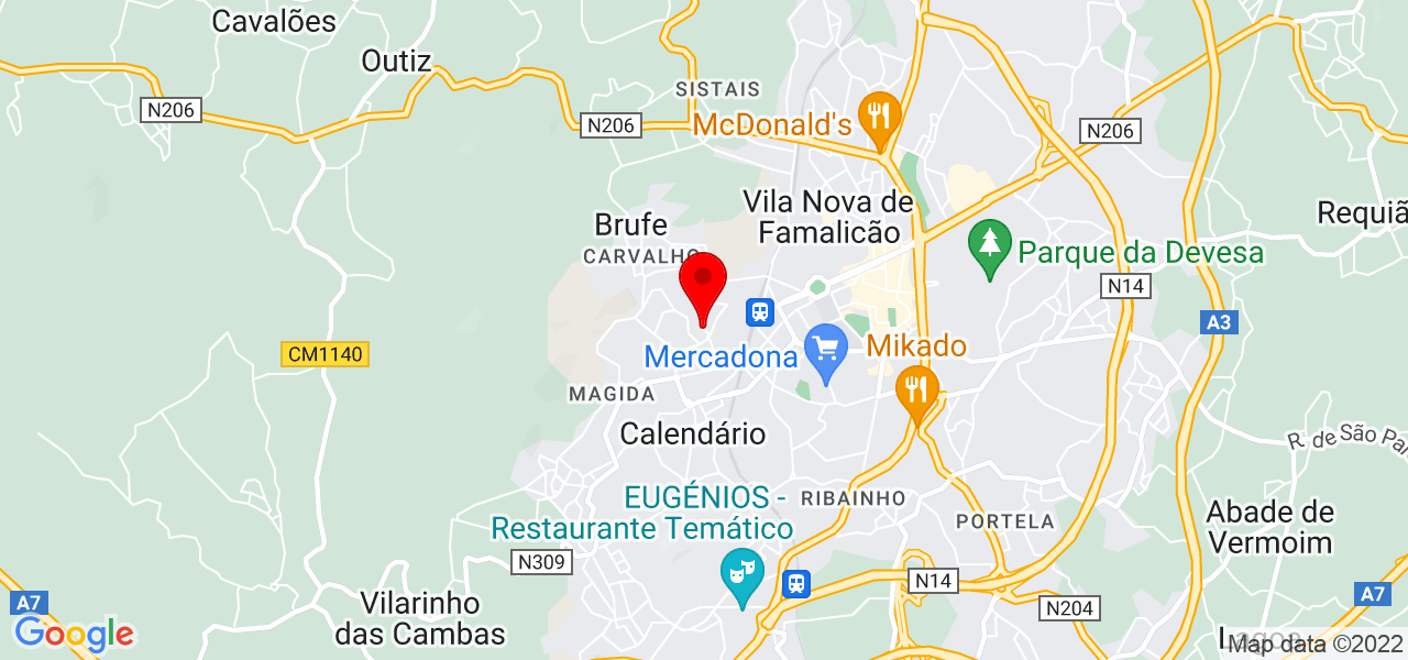 Marina Gondar - Braga - Vila Nova de Famalicão - Mapa