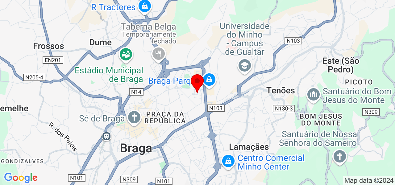 F&aacute;tima - Braga - Braga - Mapa