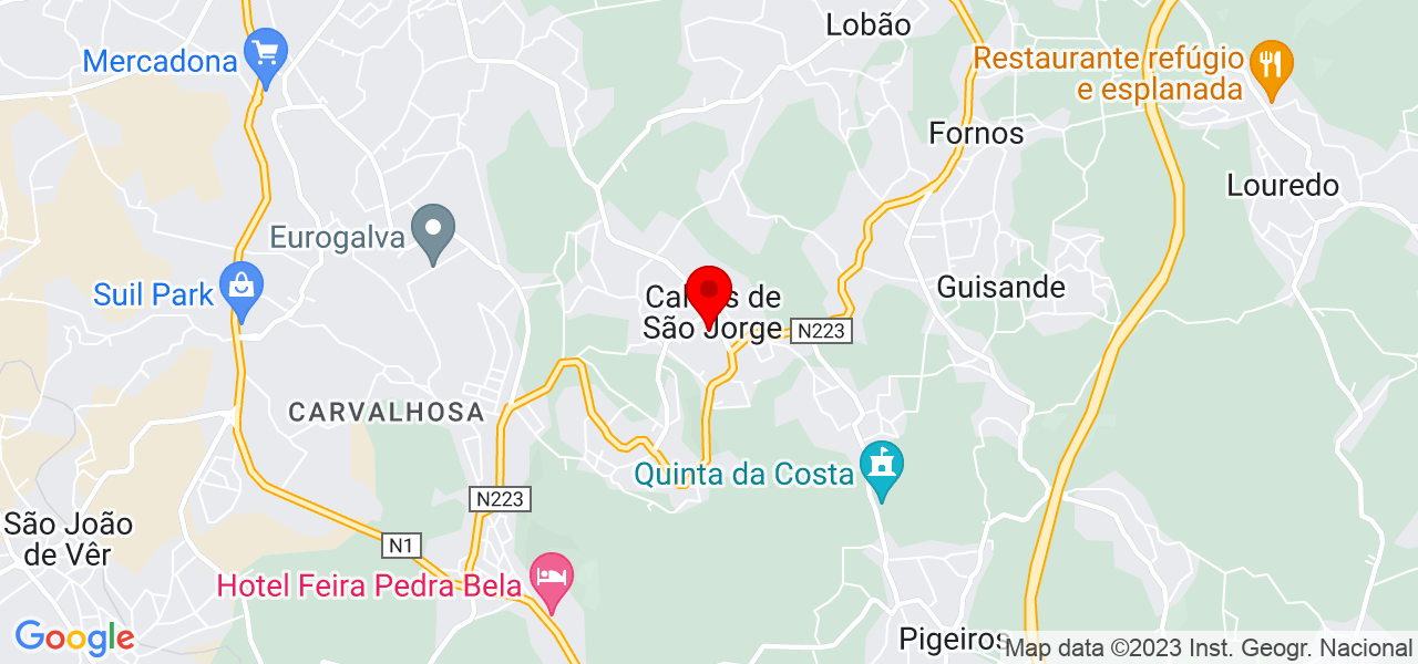 Engenheiro Correia - Aveiro - Santa Maria da Feira - Mapa