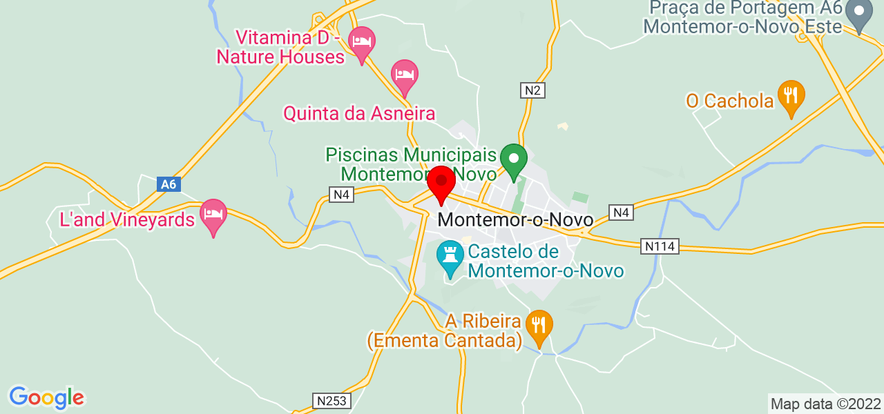 Andreia - Évora - Montemor-o-Novo - Mapa