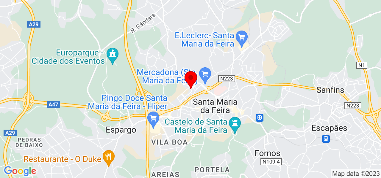 Cristiana - Aveiro - Santa Maria da Feira - Mapa