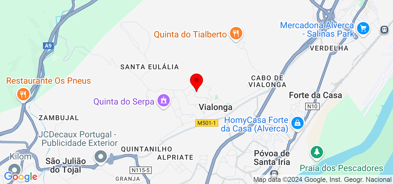 Chartas Sofia - Lisboa - Vila Franca de Xira - Mapa