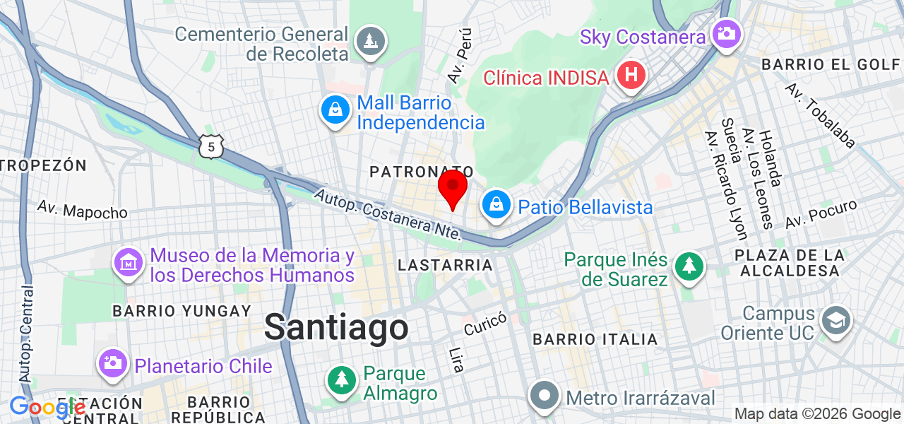 Paula Ocaña - Región Metropolitana de Santiago - Santiago - Mapa