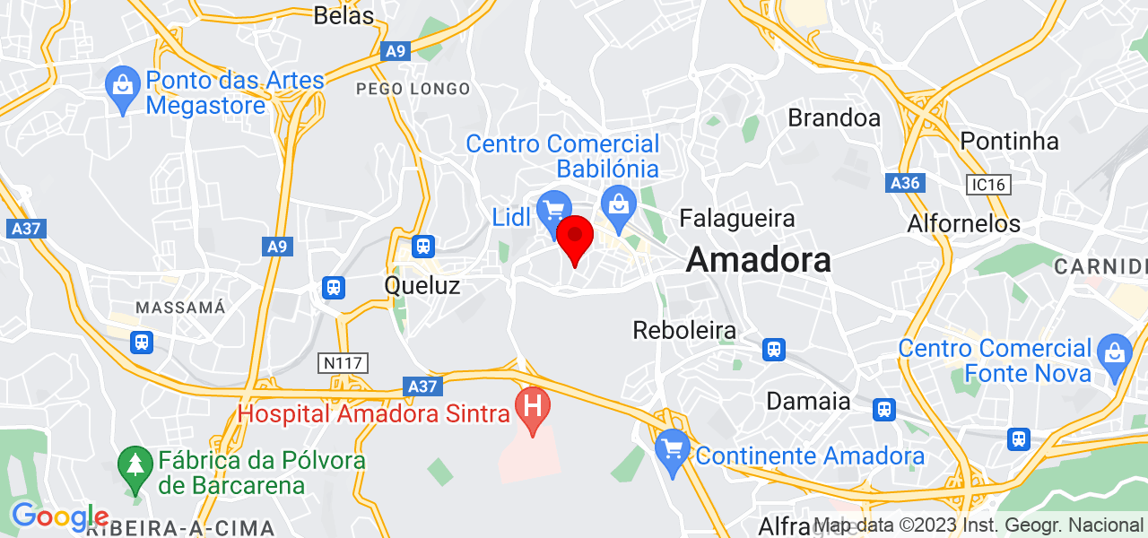 Luaina Patr&iacute;cio - Lisboa - Amadora - Mapa