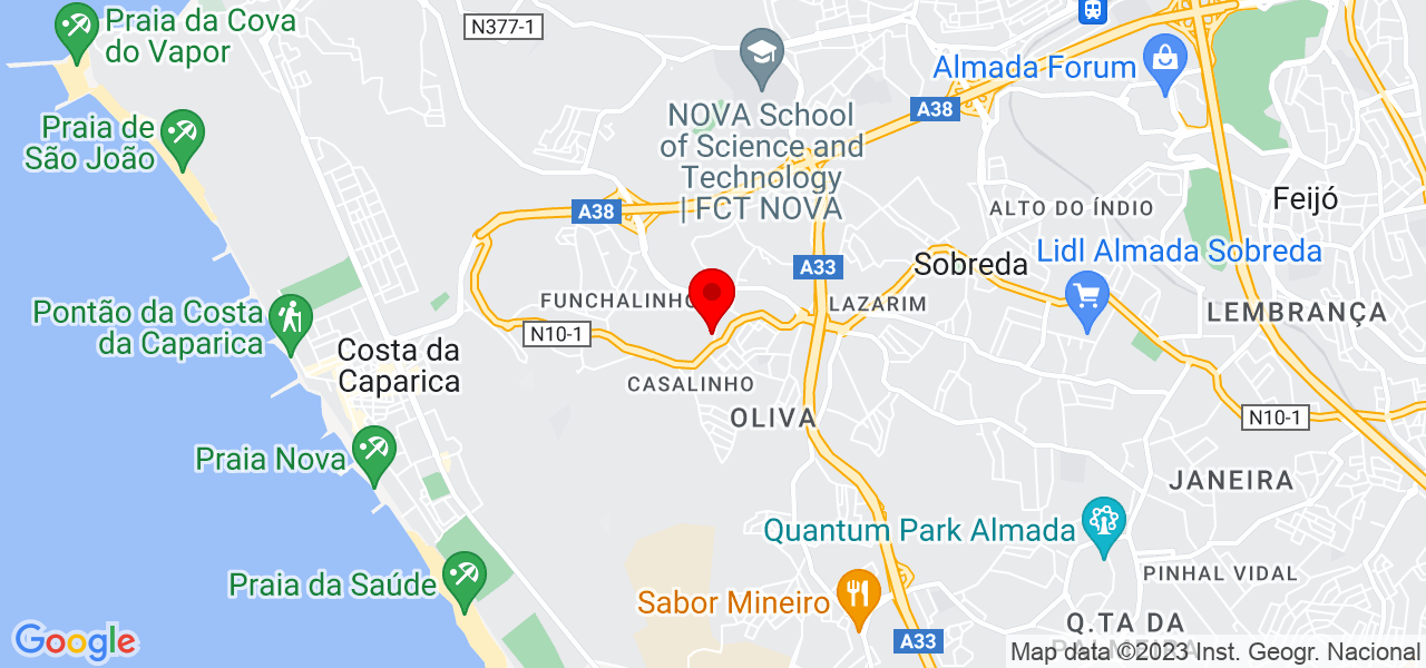 Josiane Alves Pereira Fernandes da Cunha - Setúbal - Almada - Mapa