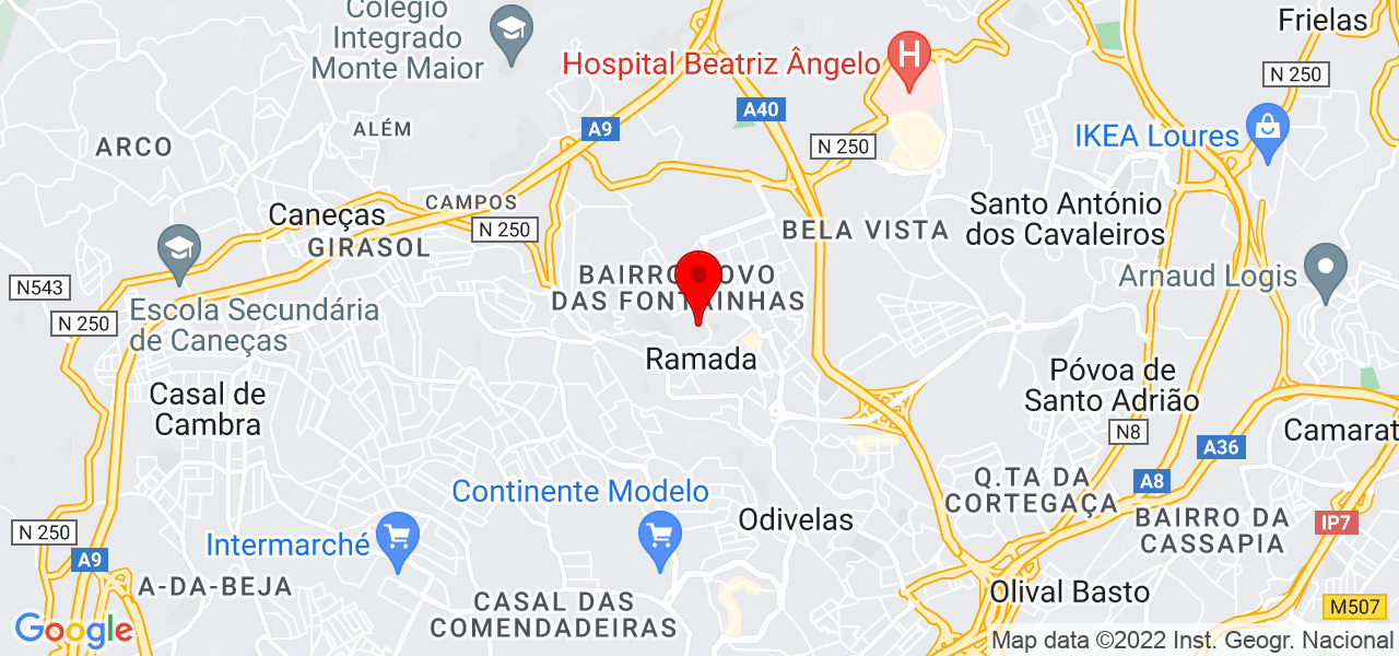 Patr&iacute;cia Reis - Lisboa - Odivelas - Mapa