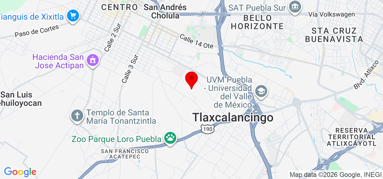 VIBRATO m&uacute;sica y cultura - Puebla - San Andrés Cholula - Map