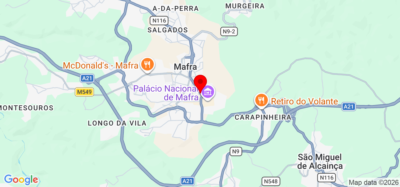 Marcos Vin&iacute;cius - Lisboa - Mafra - Mapa