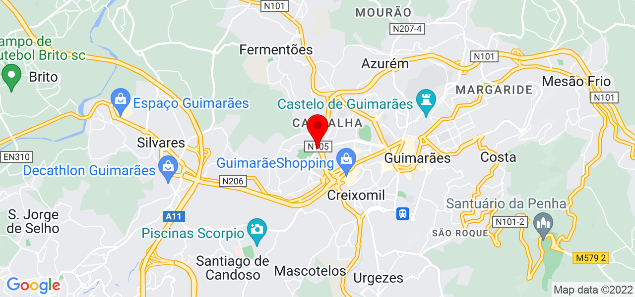 Auxiliar de servi&ccedil;os gerais - Braga - Guimarães - Mapa