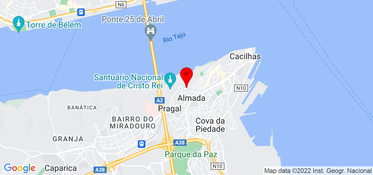 C&atilde;o Bento Lisboa - Setúbal - Almada - Mapa
