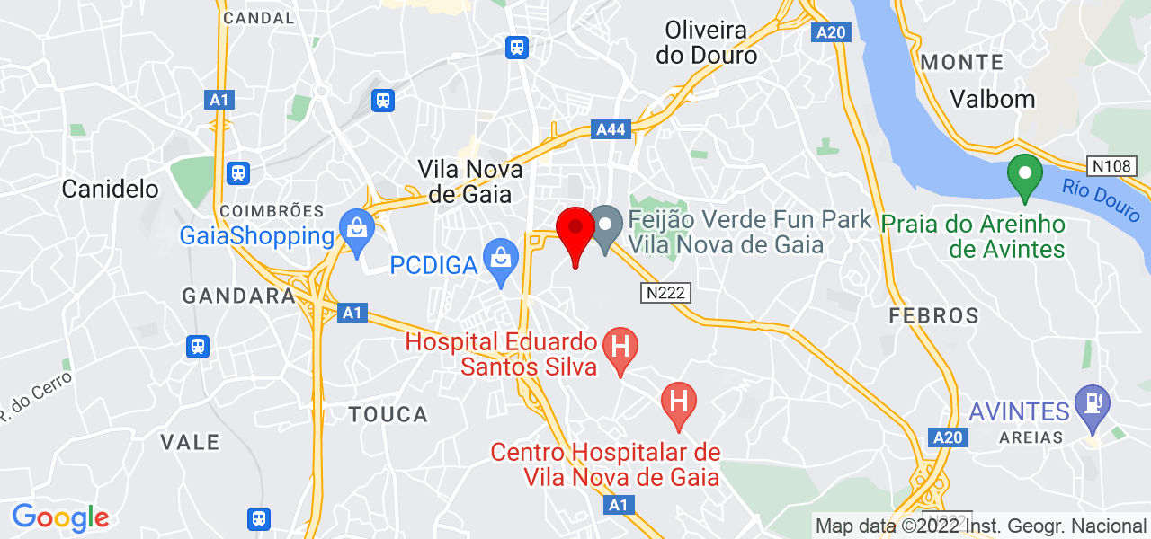 fisioterapia, osteopatia, acupuntura - Porto - Vila Nova de Gaia - Mapa