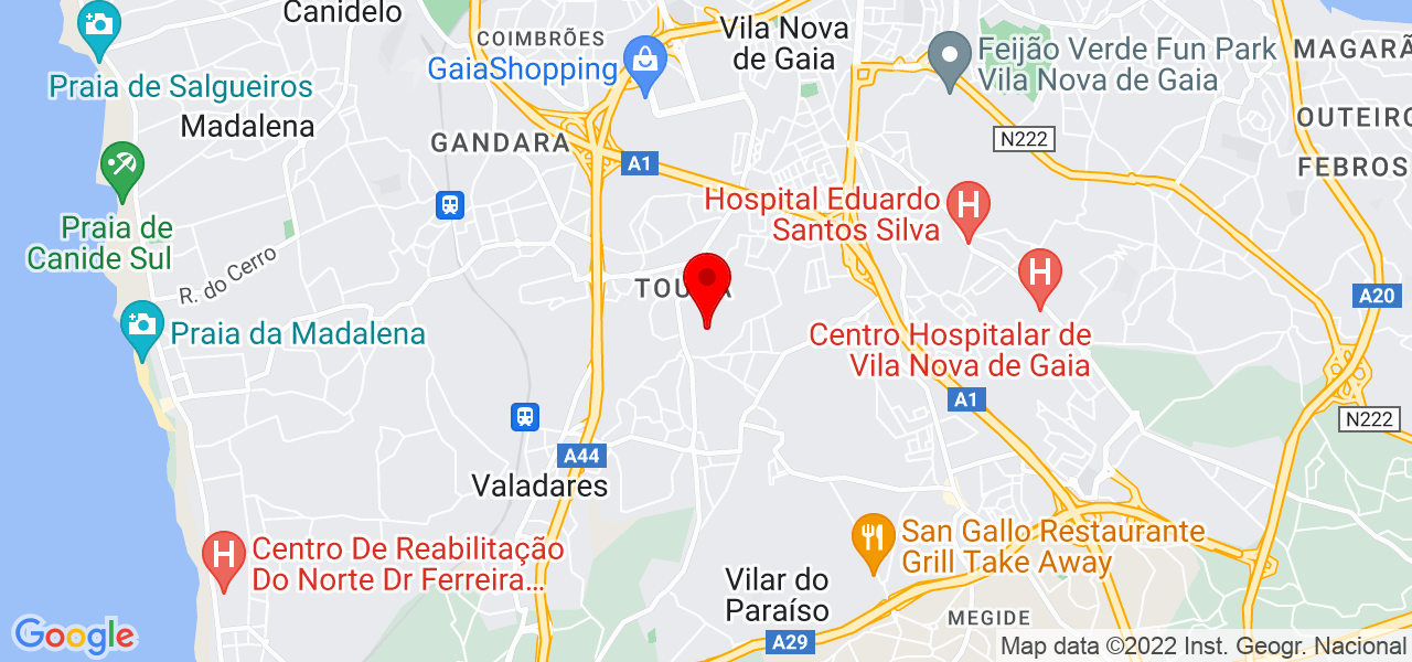 Pedro Mour&atilde;o - Porto - Vila Nova de Gaia - Mapa