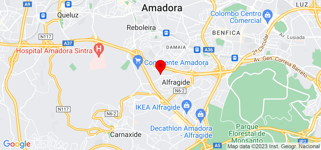 Pedreiro polivalente - Lisboa - Amadora - Mapa