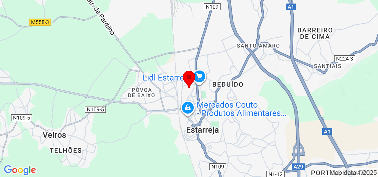 Limpeza de terrenos e garagens - Aveiro - Estarreja - Mapa