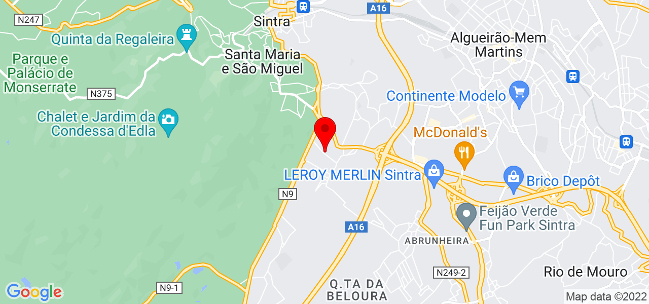 Guimar&atilde;es Vidros - Lisboa - Sintra - Map