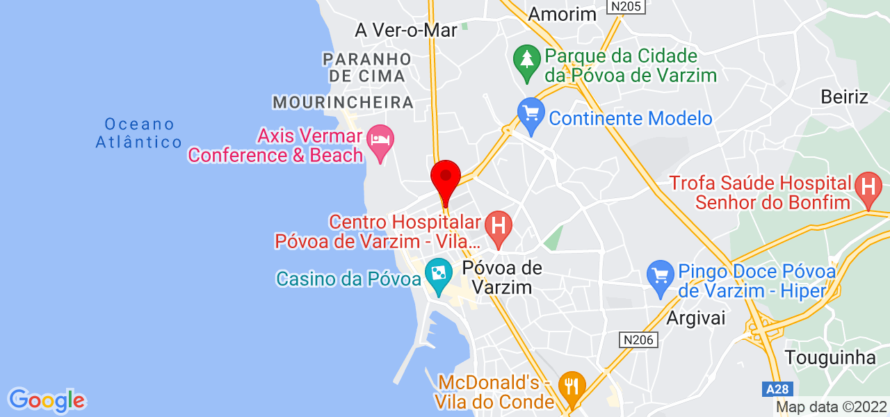 V&iacute;ctor Alson Alum&iacute;nios e vidro - Porto - Póvoa de Varzim - Mapa