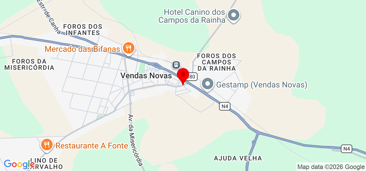 Ref&uacute;gio do Ser - Évora - Vendas Novas - Mapa