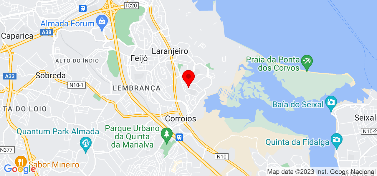 Contorno ponderado - Setúbal - Seixal - Mapa