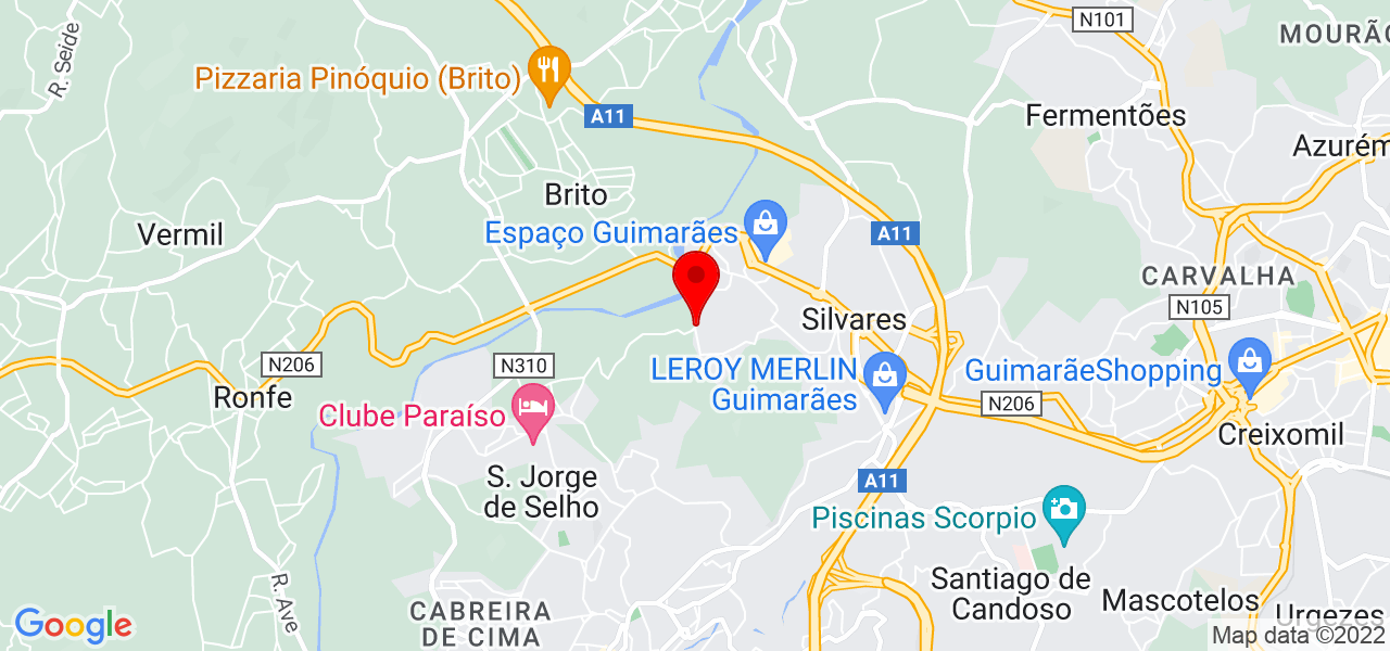 J&eacute;ssica Monteiro - Braga - Guimarães - Mapa