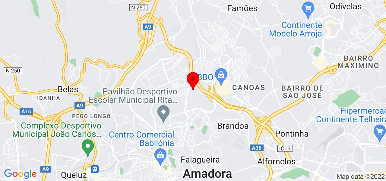 Andreia Lopes - Lisboa - Amadora - Mapa