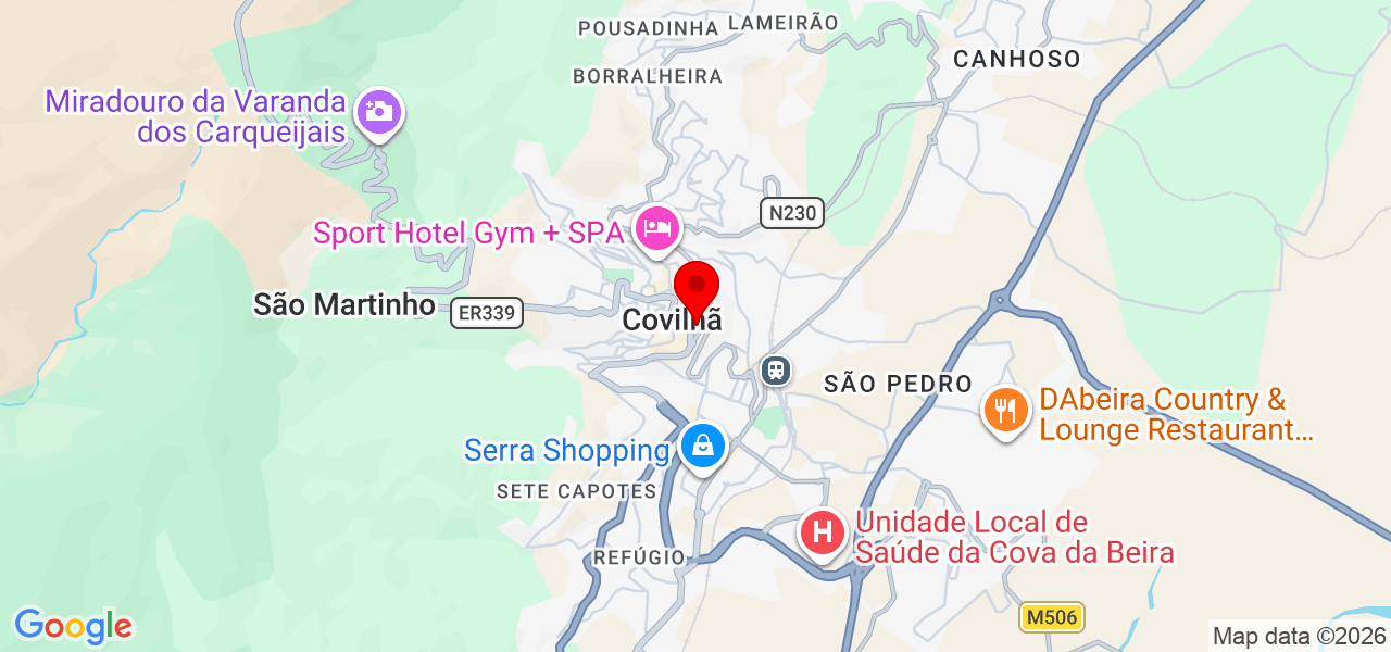 Brunna Kali - Castelo Branco - Covilhã - Mapa