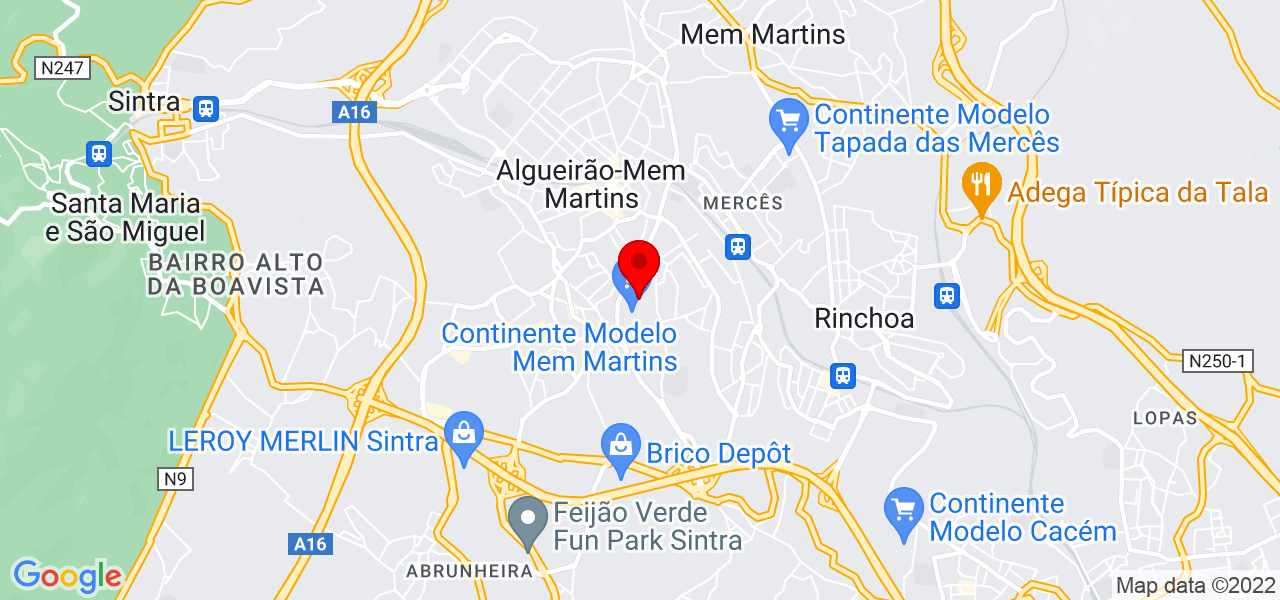 In&ecirc;s Pet Sitter - Lisboa - Sintra - Mapa