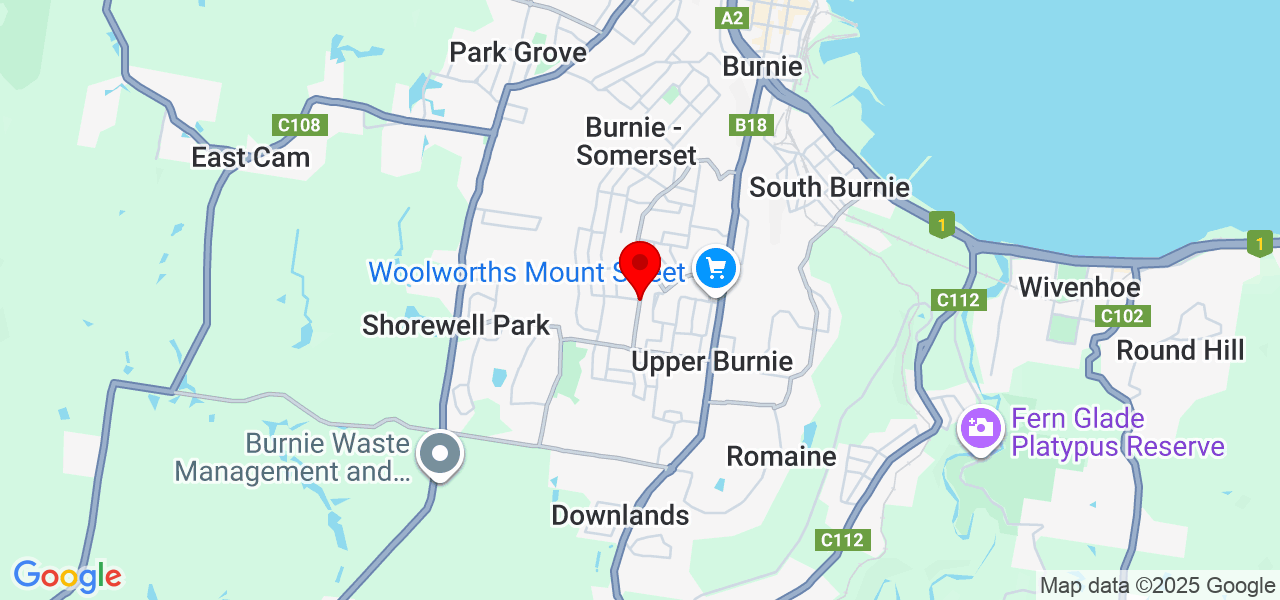 Teresa Turner - North-West & West coast - Burnie - Mapa