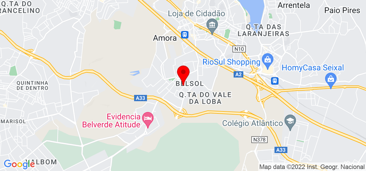 Am&acirc;ncia Pinho - Setúbal - Seixal - Mapa