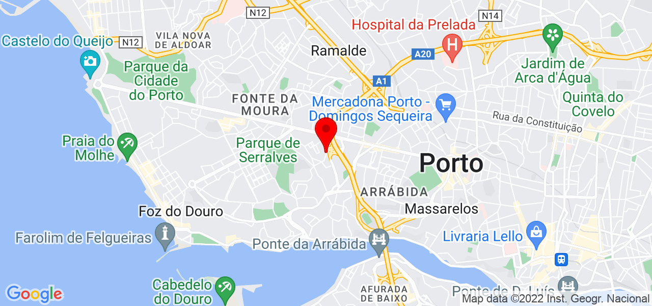O2a Cl&iacute;nica - Sa&uacute;de e Bem-Estar F&iacute;sico e Psicol&oacute;gico - Porto - Porto - Mapa