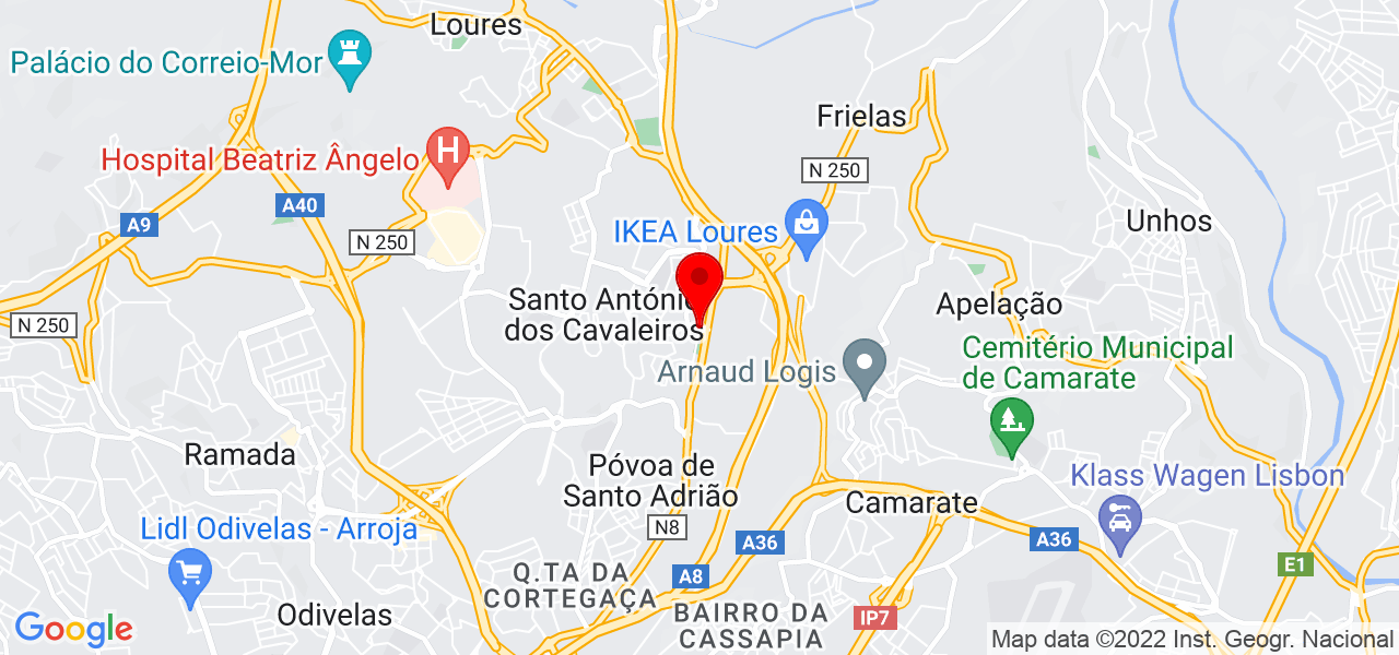Ludmila Ant&oacute;nio - Lisboa - Loures - Mapa